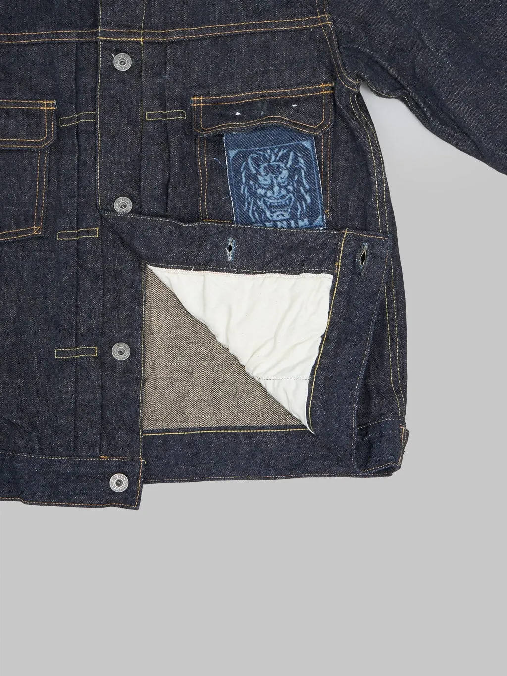 ONI Denim 02516P-14KBE "Indigo Beige" 14oz Type II Jacket