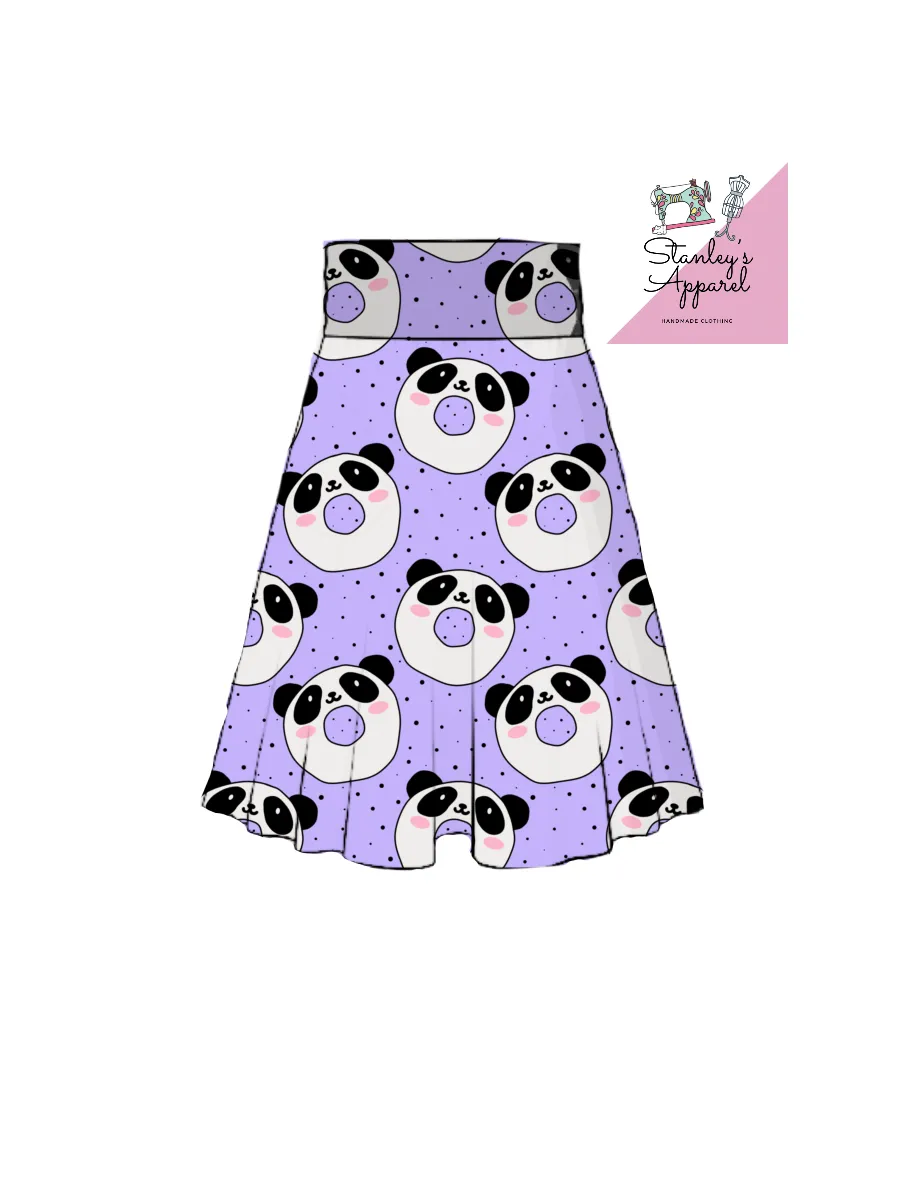 Panda donut skater skirt