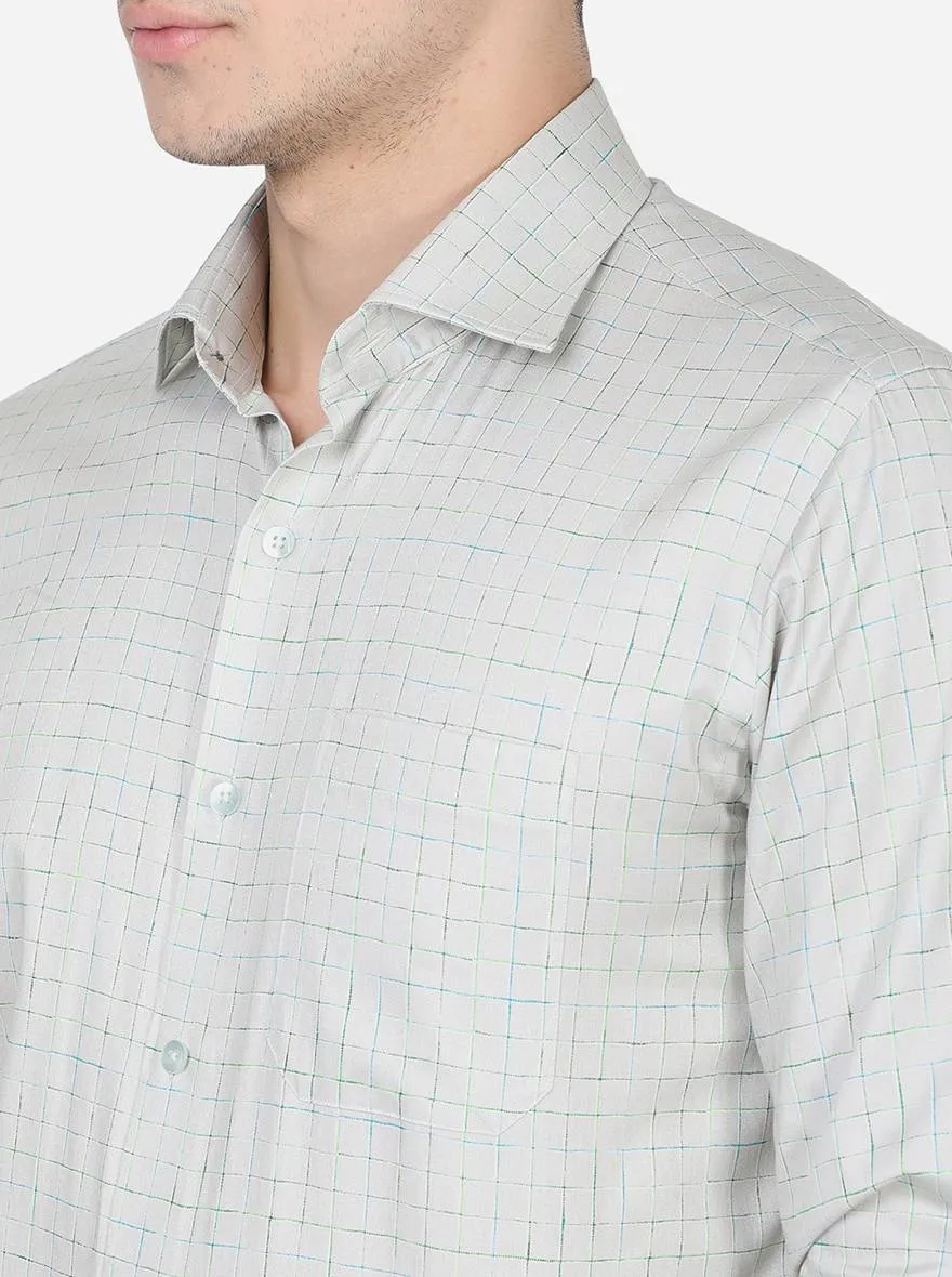 Pista Green Printed Slim Fit Formal Shirt | Metal