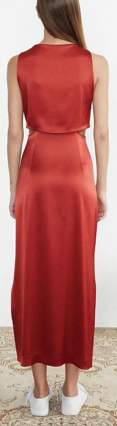 'Regina' Knotted Dress, Red