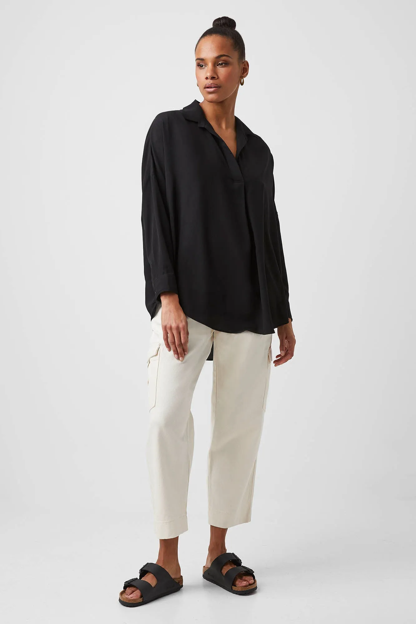 Rhodes Crepe Pop Over Shirt