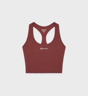 Runner Script Sports Tank - Maroon/White