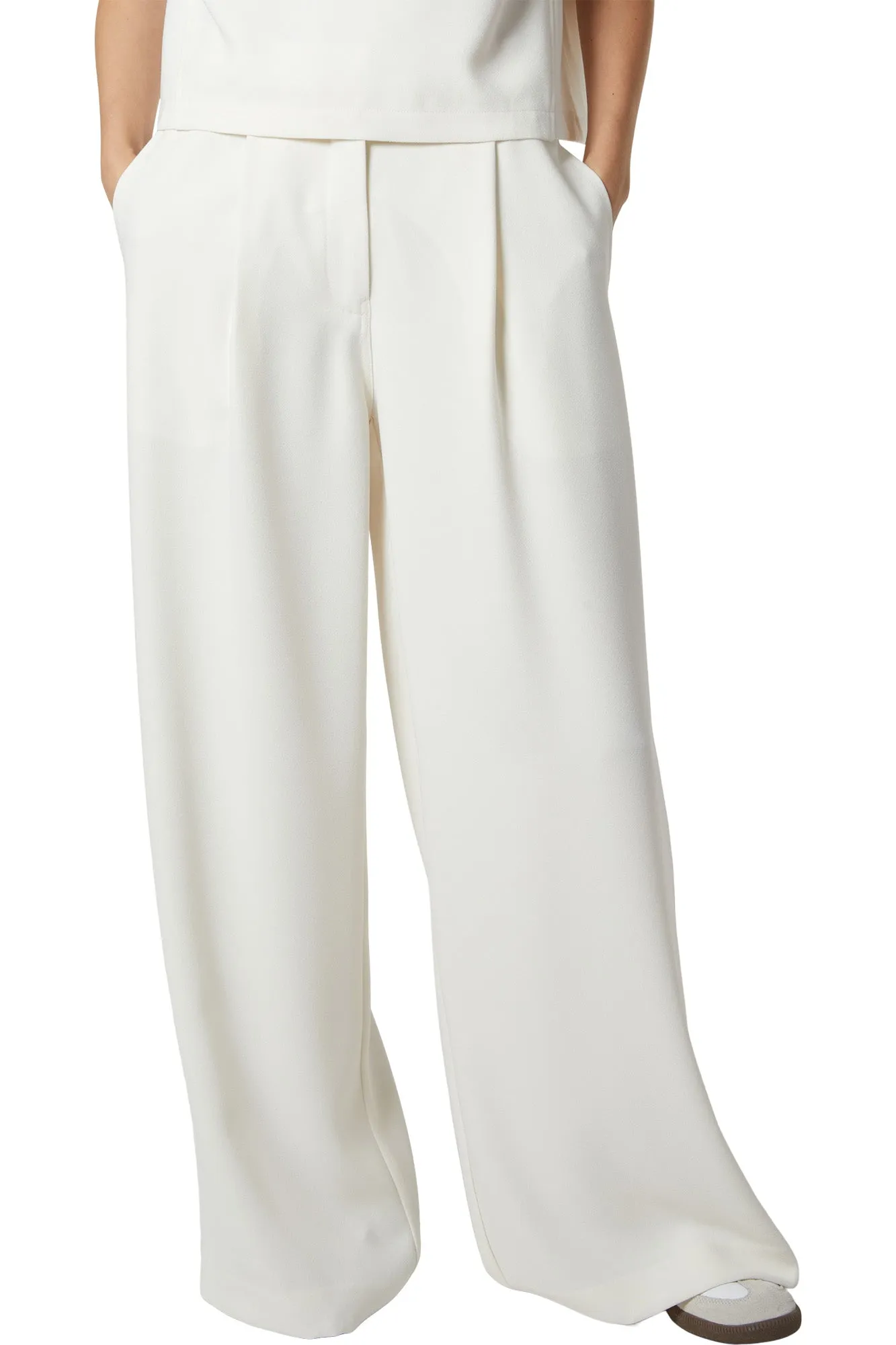 Saint Art Neve Crepe Pant in Ivory Crepe