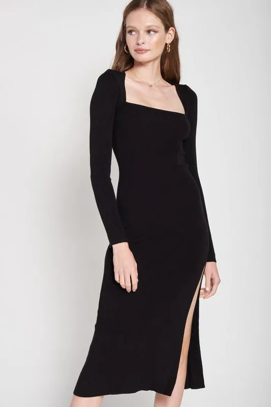 Square Neck Midi Dress