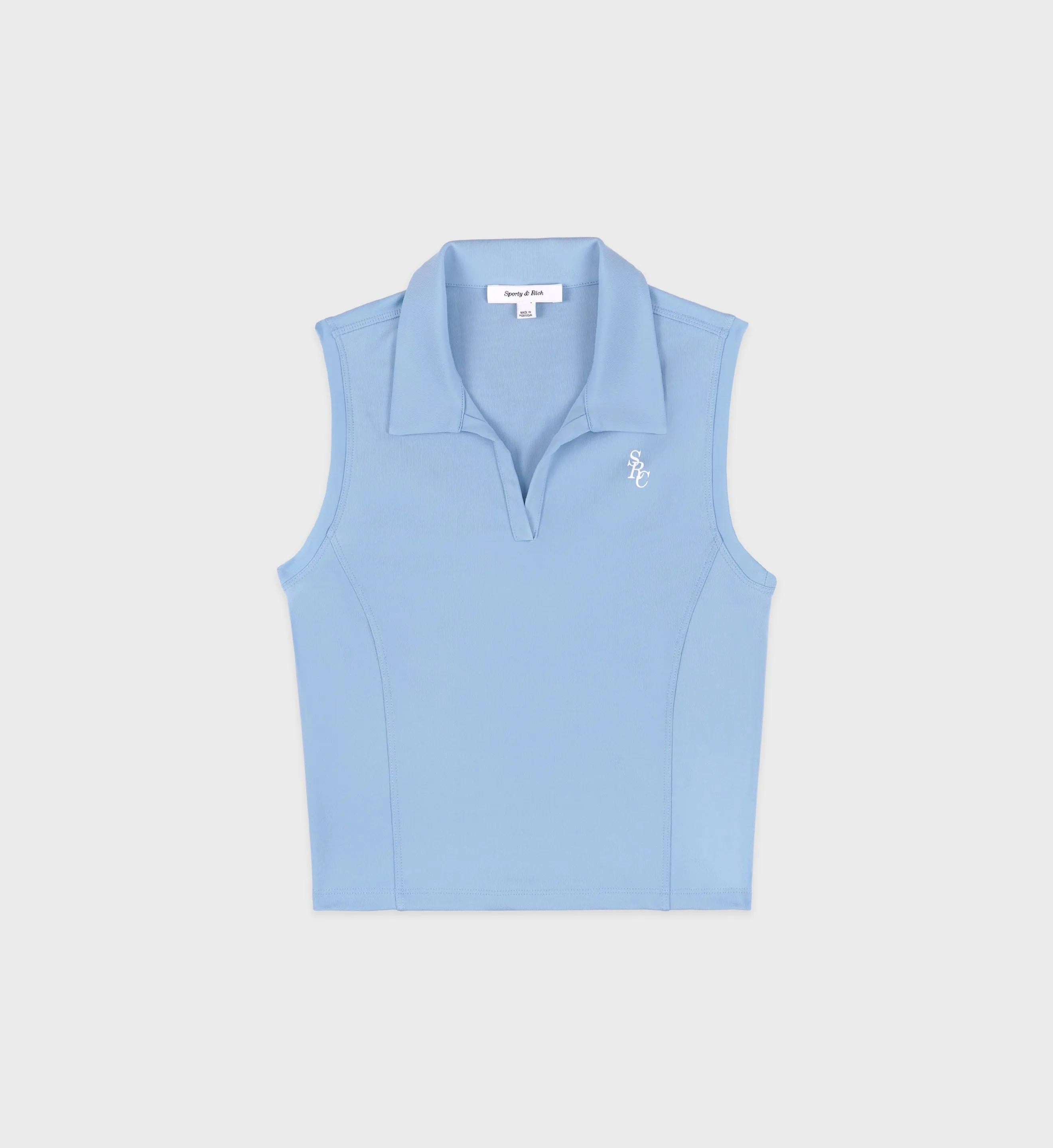 SRC Sports Polo Vest - Sky Blue/White