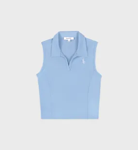 SRC Sports Polo Vest - Sky Blue/White