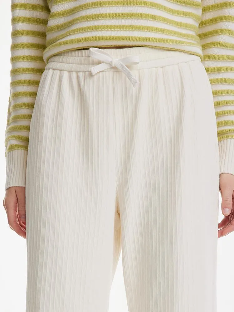 Straight Wide Leg Knitted Pants