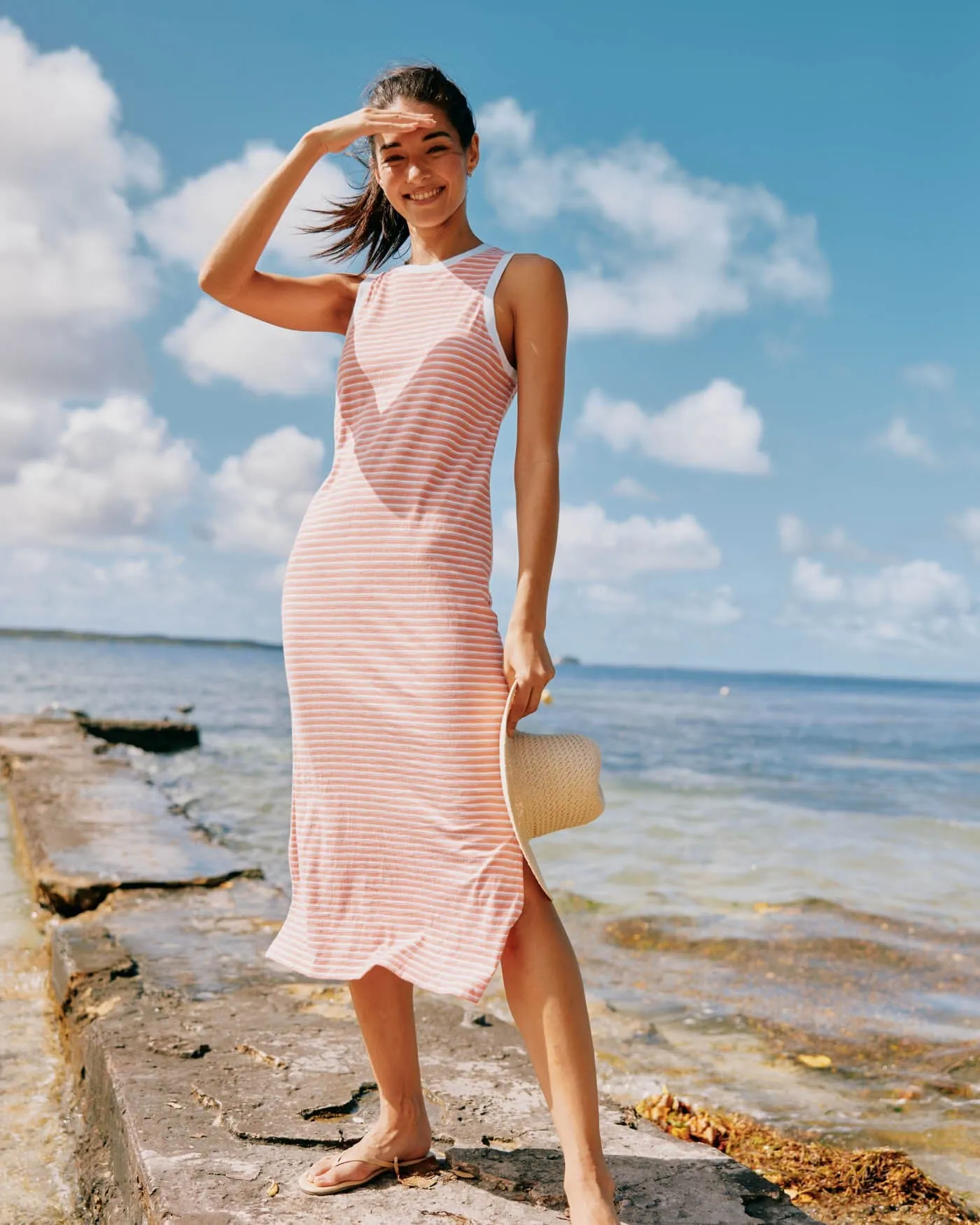 Sun Farer Stripe Midi Tank Dress