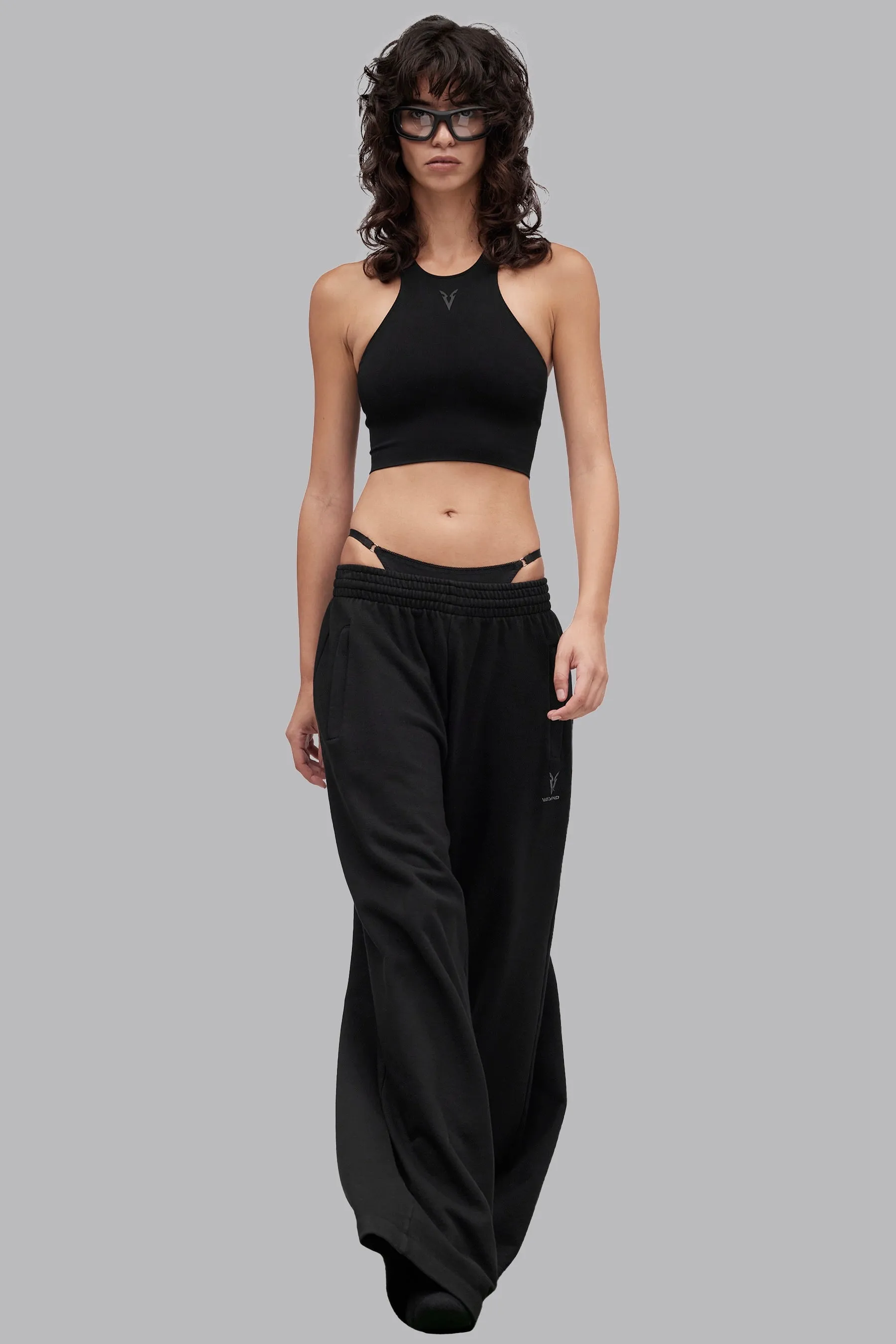 V_LYFE420 WIDE LEG JOGGERS - Black