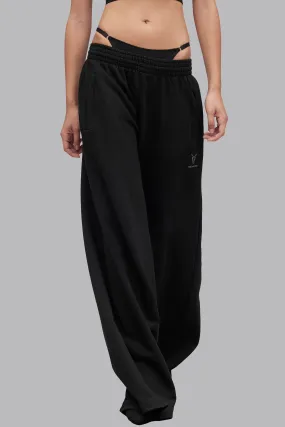 V_LYFE420 WIDE LEG JOGGERS - Black